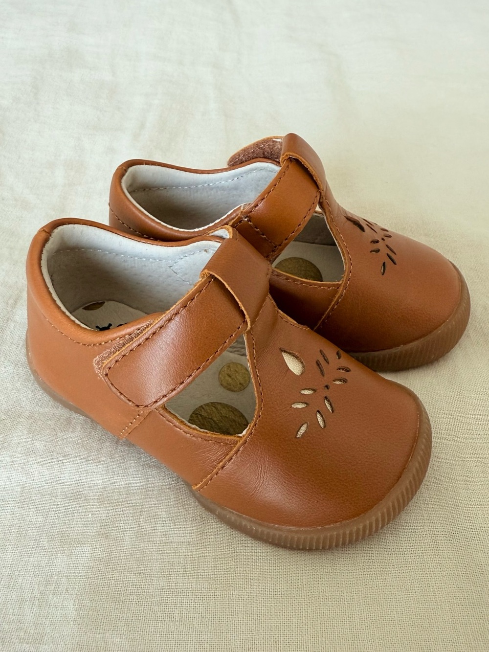55% OFF - Livie & Luca PRIM T-strap Mary Jane Brown Leather Baby Shoes Size 2